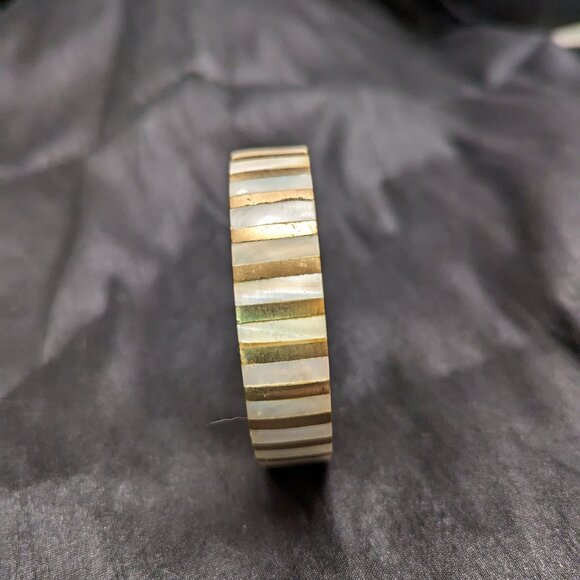 Brass & Mother of Pearl Bracelet - Picture 1 of 3